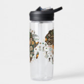 Africa Map Decorative Tribal Elements Pattern ウォーターボトル (左面)