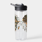 Africa Map Decorative Tribal Elements Pattern ウォーターボトル (右面)