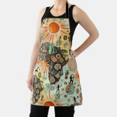 Africa Map Decorative Tribal Elements Pattern エプロン (インサイチュ)