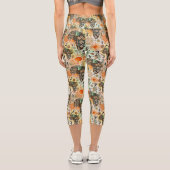 Africa Map Decorative Tribal Elements Pattern カプリレギンス (裏面)