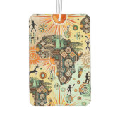 Africa Map Decorative Tribal Elements Pattern カーエアーフレッシュナー (裏面)