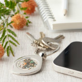 Africa Map Decorative Tribal Elements Pattern キーホルダー (側面)