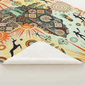 Africa Map Decorative Tribal Elements Pattern シェルパブランケット (3/4)