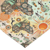 Africa Map Decorative Tribal Elements Pattern ショートテーブルランナー (コーナー)