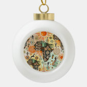 Africa Map Decorative Tribal Elements Pattern セラミックボールオーナメント (正面)