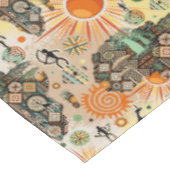 Africa Map Decorative Tribal Elements Pattern テーブルクロス (アングル)