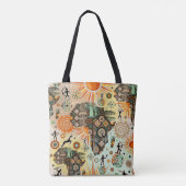 Africa Map Decorative Tribal Elements Pattern トートバッグ (裏面)