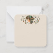 Africa Map Decorative Tribal Elements Pattern ノートカード (正面)