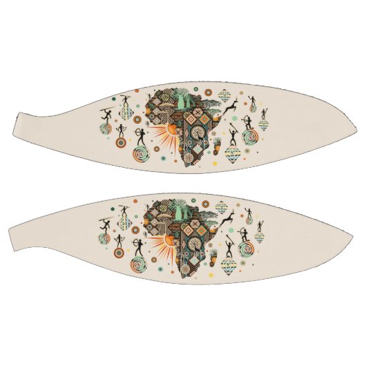 Africa Map Decorative Tribal Elements Pattern バスケットボール (パネル)