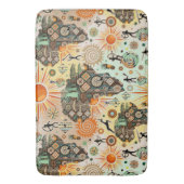 Africa Map Decorative Tribal Elements Pattern バスマット (正面縦)