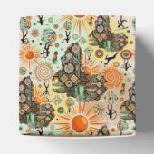 Africa Map Decorative Tribal Elements Pattern フェイバーボックス (上部)