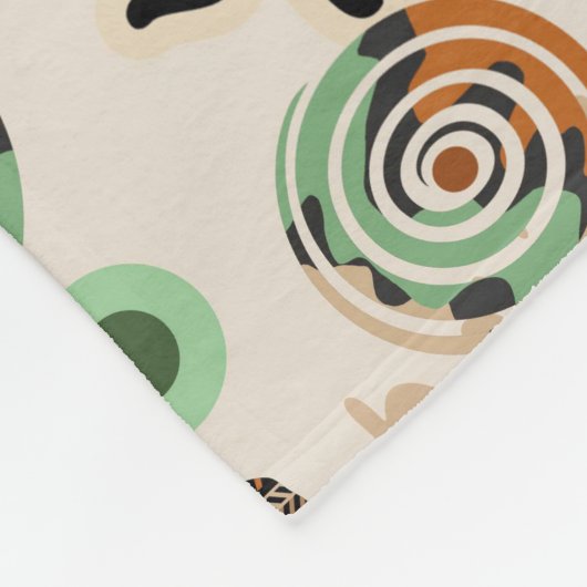 Africa Map Decorative Tribal Elements Pattern フリースブランケット (角)