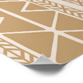 Africa Map Decorative Tribal Elements Pattern ポスター (角)