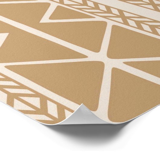 Africa Map Decorative Tribal Elements Pattern ポスター (角)