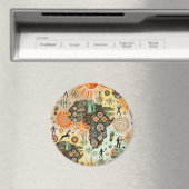 Africa Map Decorative Tribal Elements Pattern マグネット (インサイチュ (食洗機))