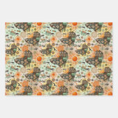 Africa Map Decorative Tribal Elements Pattern ラッピングペーパーシート (正面2)