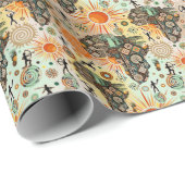 Africa Map Decorative Tribal Elements Pattern ラッピングペーパー (ロールコーナー)