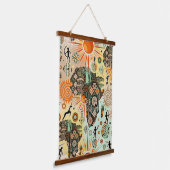 Africa Map Decorative Tribal Elements Pattern 吊り下げ型タペストリー (傾斜あり)