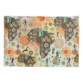Africa Map Decorative Tribal Elements Pattern 枕カバー (裏面)