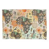 Africa Map Decorative Tribal Elements Pattern 枕カバー (正面)