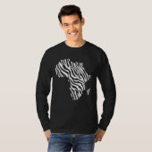 Africa Map Filled With Zebra White Stripes Print P Tシャツ (正面フル)