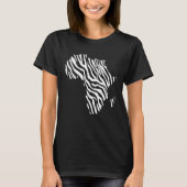 Africa Map Filled With Zebra White Stripes Print P Tシャツ (正面)