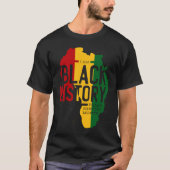 Africa Map Rastafari Style Quote BHM Tシャツ (正面)