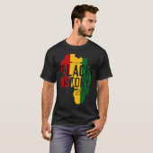 Africa Map Rastafari Style Quote BHM Tシャツ (正面フル)