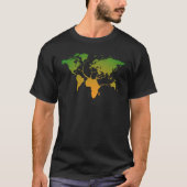 Africa Map Root Gradient Pattern World Map Tree Tシャツ (正面)