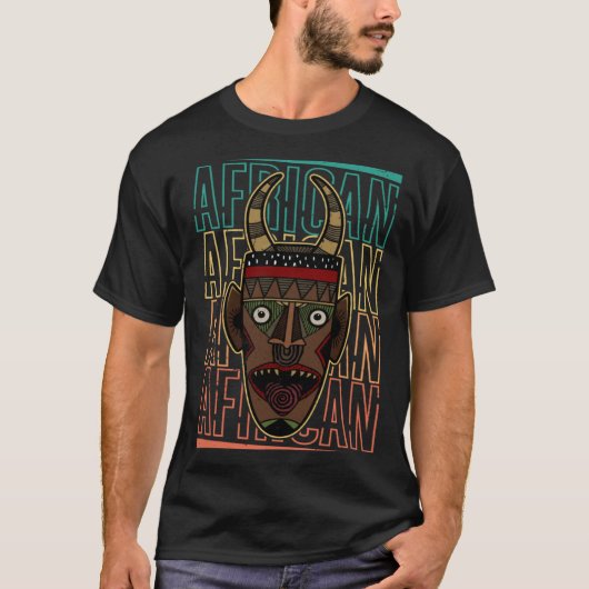 Africa Mask African Afro History Reggae Melanin 1 Tシャツ (正面)