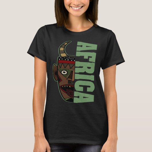 Africa Mask African Afro History Reggae Melanin  2 Tシャツ (正面)