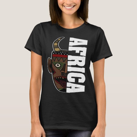 Africa Mask African Afro History Reggae Melanin Tシャツ (正面)