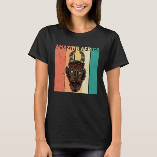 Africa Mask African Afro History Reggae Melanin Tシャツ (正面)