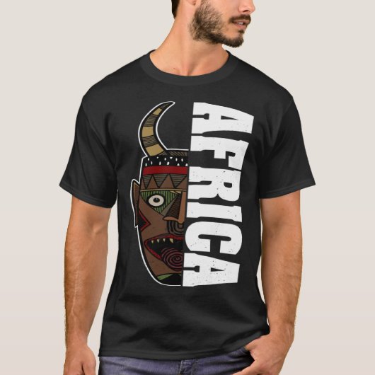 Africa Mask African Afro History Reggae Melanin Tシャツ (正面)