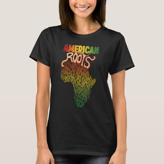 Africa Roots With African Expat Pan Africa Map Bla Tシャツ (正面)