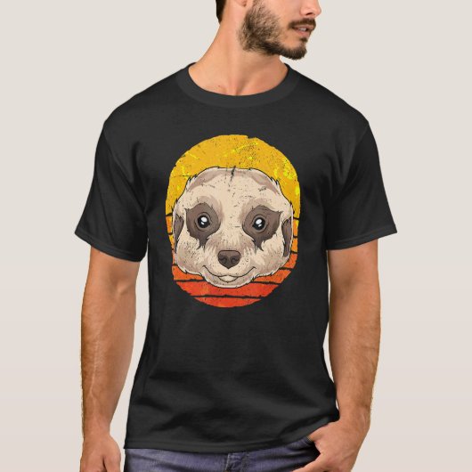 Africa Safari Zoo Animal  Retro Meerkat Tシャツ (正面)