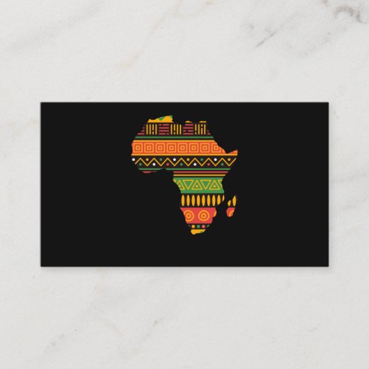Africa Silhouette Black Afro Pride African 名刺 (正面)