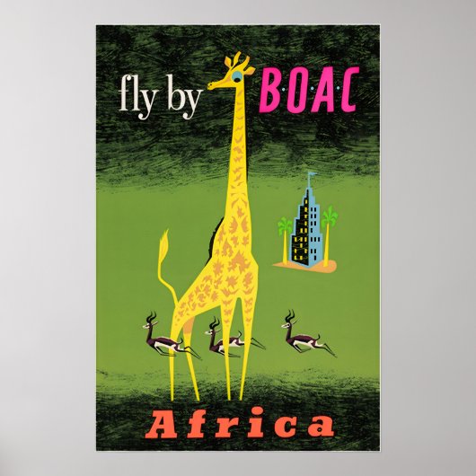 Africa Travel Poster African Art BOAC Print  ポスター (正面)