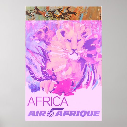 Africa Travel Poster Air Afrique Print African Art ポスター (正面)
