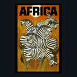 Africa Travel Posters Zebras ポスター<br><div class="desc">Lovely vintage travel poster for Africa featuring zebras among the trees.</div>