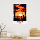 Africa Travel Print Wall Art Africa Wall Hanging ポスター (キッチン)