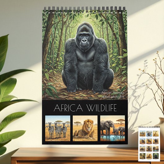 Africa Wildlife Calendar 2026 / African Animals カレンダー