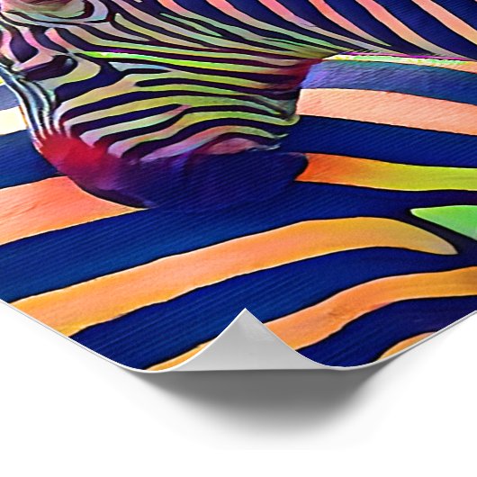 Africa zebra black white  ポスター (角)