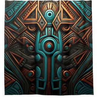 Africain Symétrie : Échos des Ancêtres シャワーカーテン