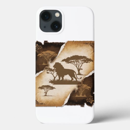 African 威厳のある Lionのクラシック電話ケース – ヴィンテージ Case-Mate iPhoneケース (裏面)