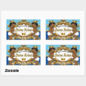 African 王室の Twin BOYS |青と金ゴールドの輝き 長方形シール (シート)