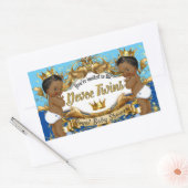 African 王室の Twin BOYS |青と金ゴールドの輝き 長方形シール (封筒)