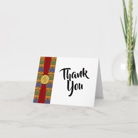 African 空白の Kente K84 Thank You Note Card サンキューカード (正面)