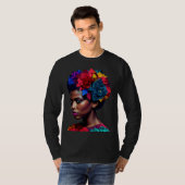 African Abstract Beautiful Black Woman Origami Que Tシャツ (正面フル)