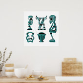 african abstract modern portrait afro art poster ポスター (キッチン)